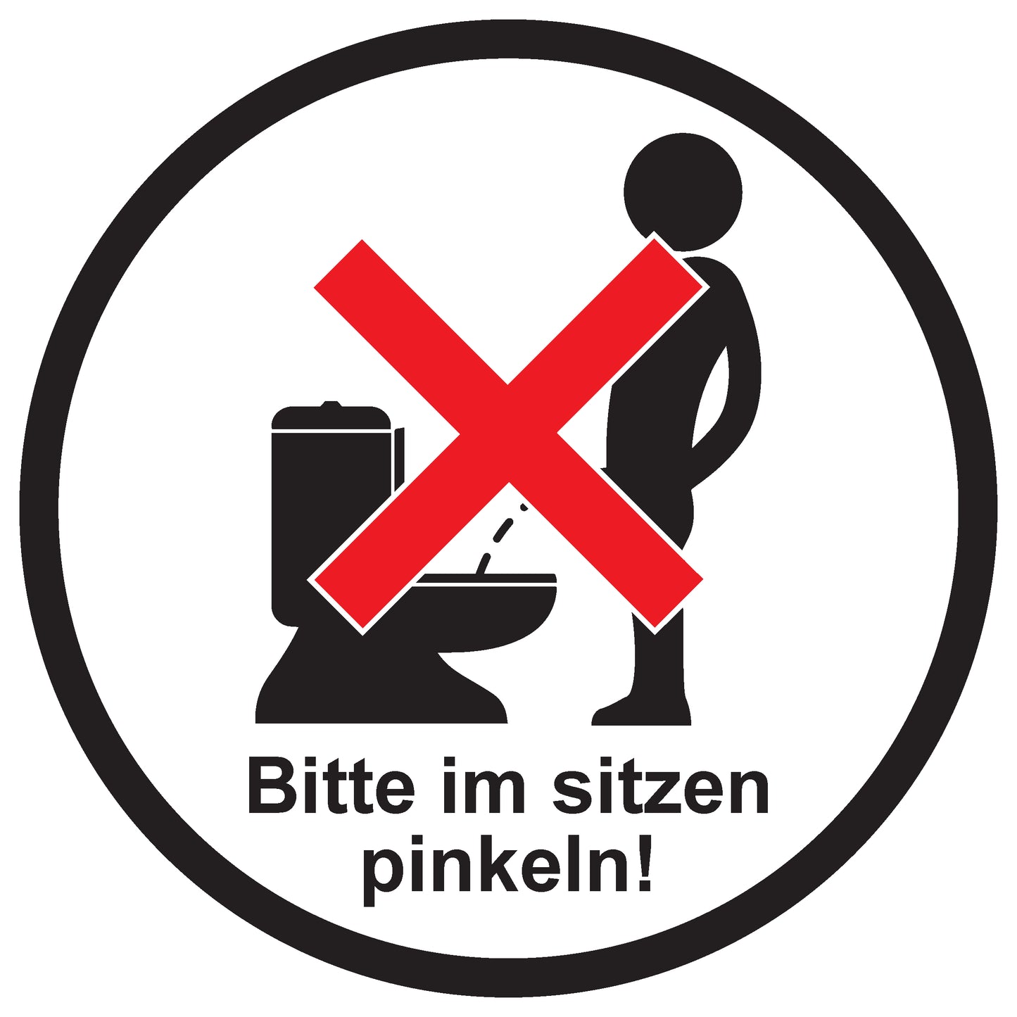 Toiletten Aufkleber "Bitte im Sitzen pinkeln!" LO-TOILET-10100-10-0