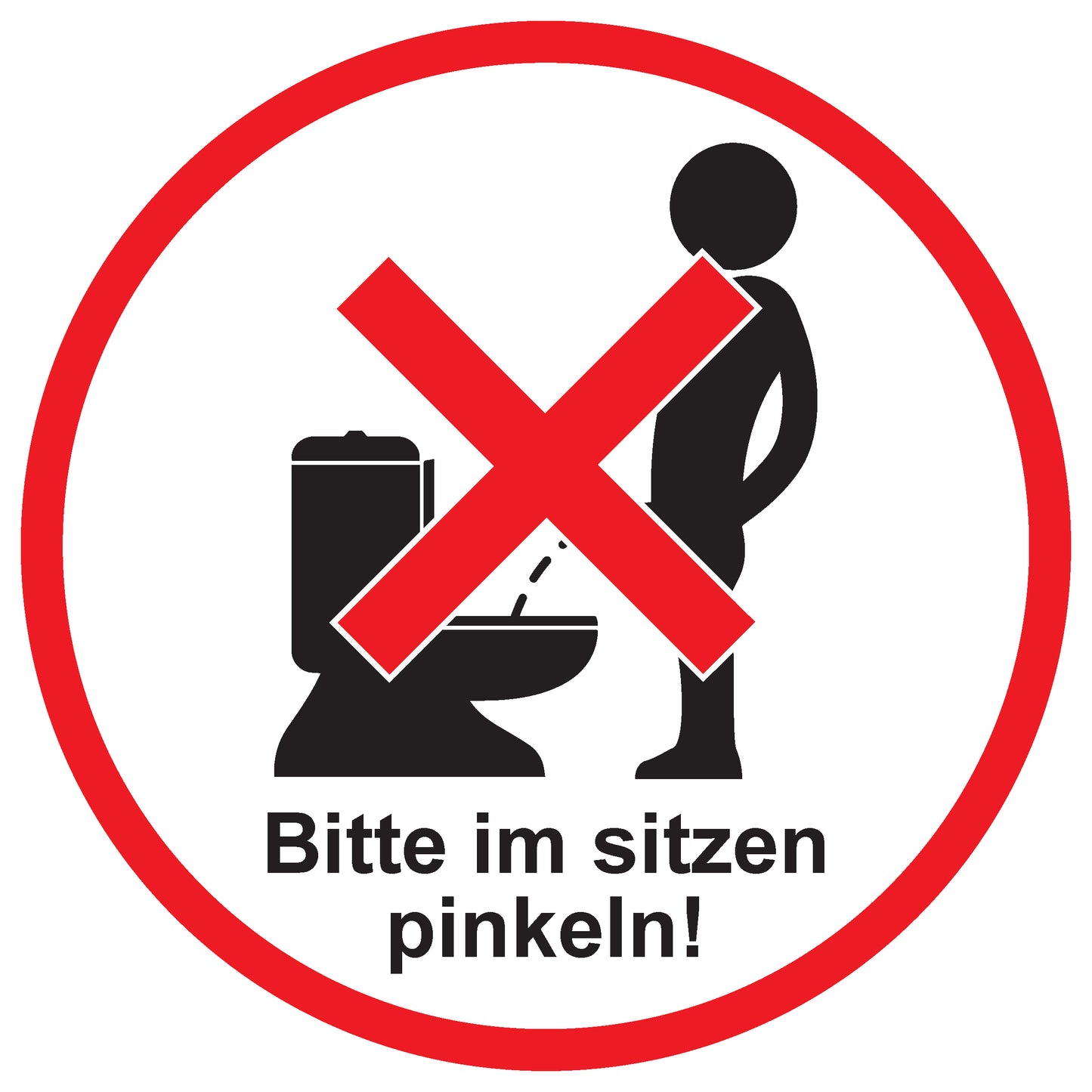 Toiletten Aufkleber "Bitte im sitzen pinkeln!" LO-TOILET-10100-10