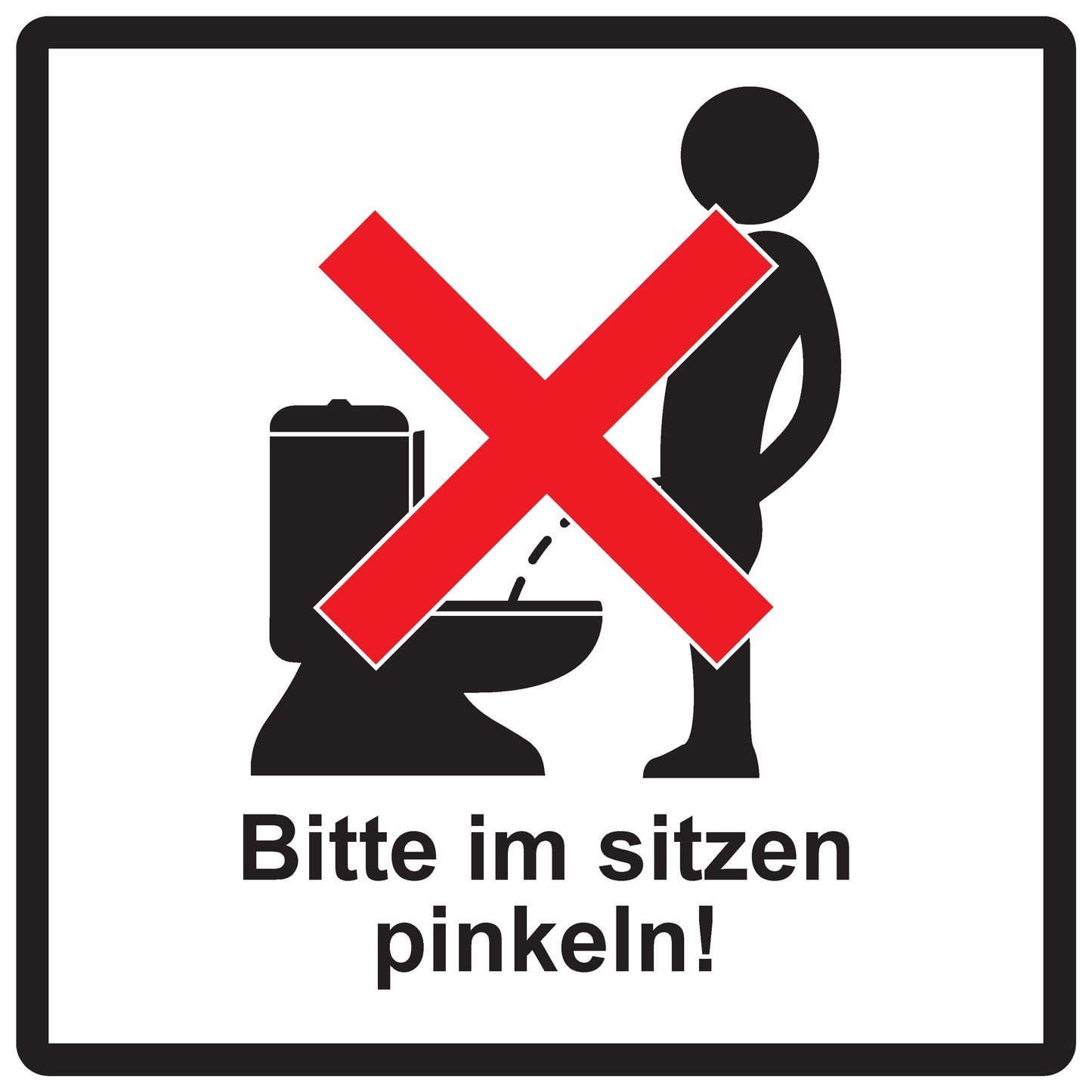 Toiletten Aufkleber "Bitte im Sitzen pinkeln!" LO-TOILET-10100-13-0