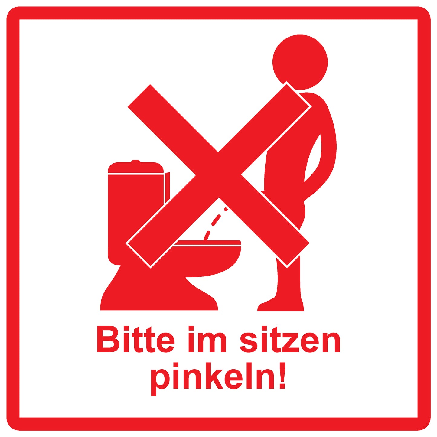 Toiletten Aufkleber "Bitte im Sitzen pinkeln!" LO-TOILET-10100-13-14