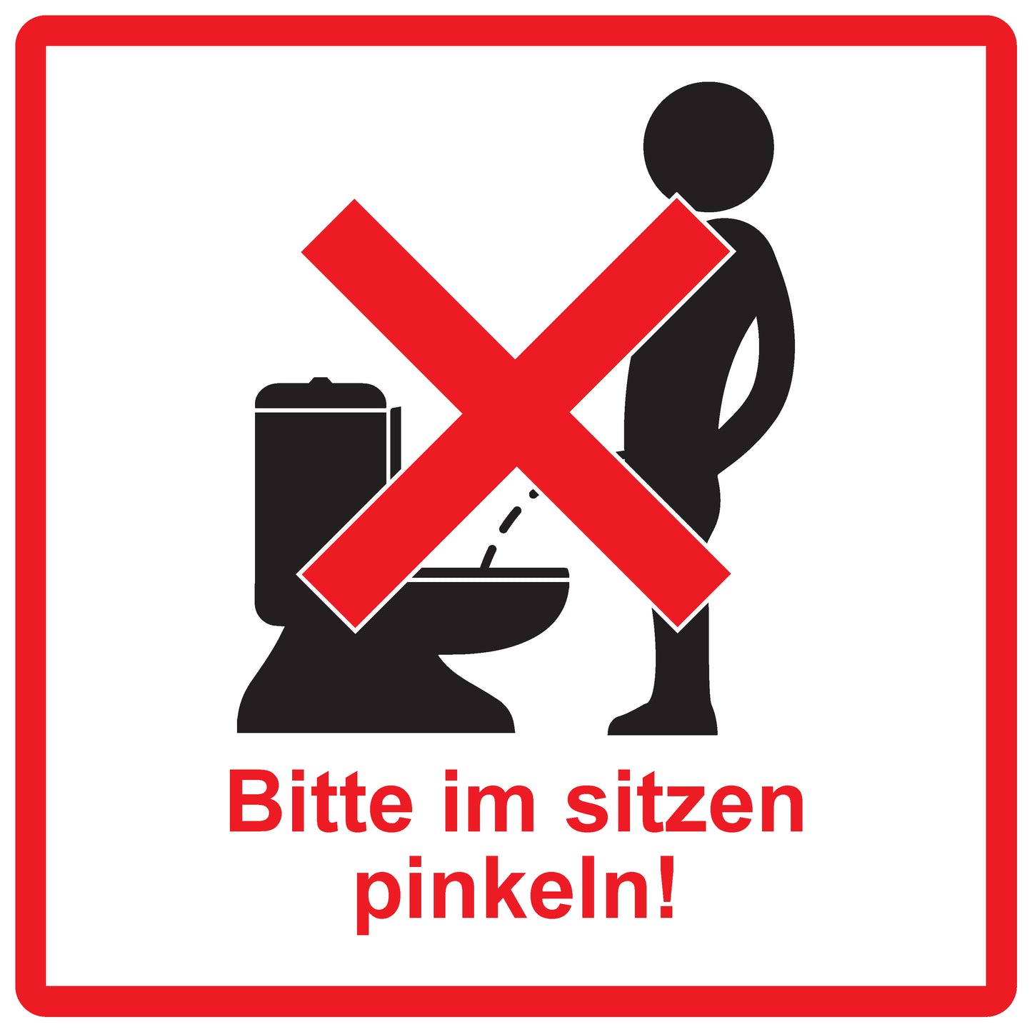 Toiletten Aufkleber "Bitte im sitzen pinkeln!" LO-TOILET-10100-13