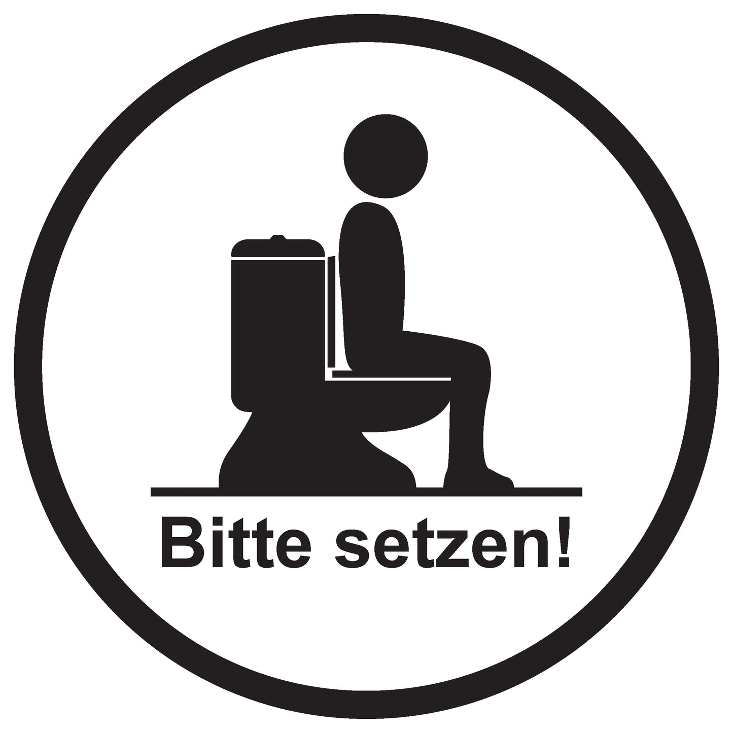 Toiletten Aufkleber "Bitte im Sitzen pinkeln!" LO-TOILET-10300-10-0