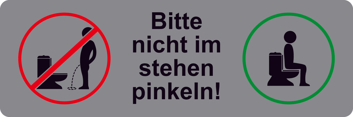 Toiletten Aufkleber "Bitte im Sitzen pinkeln!" LO-TOILET-10400-15x5-SIMA