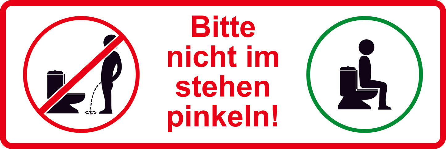 Toiletten Aufkleber "Bitte nicht im Stehen pinkeln!" LO-TOILET-10400