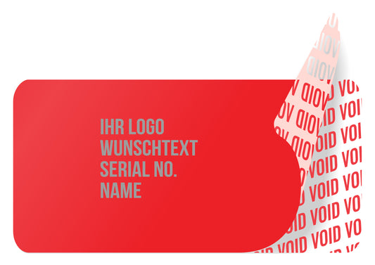 100 Void-Aufkleber, Garantiesiegel, Sicherheitsetikett 20x10mm bedruckt mit Ihrem Wunschtext von EtikettenStar GmbH