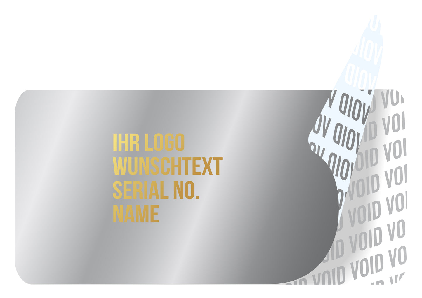 100 Void-Aufkleber, Garantiesiegel, Sicherheitsetikett 20x10mm silber-glänzend bedruckt mit Ihrem Wunschtext von EtikettenStar GmbH