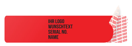 100 Void-Aufkleber, Garantiesiegel, Sicherheitsetikett 45x10mm bedruckt mit Ihrem Wunschtext von EtikettenStar GmbH