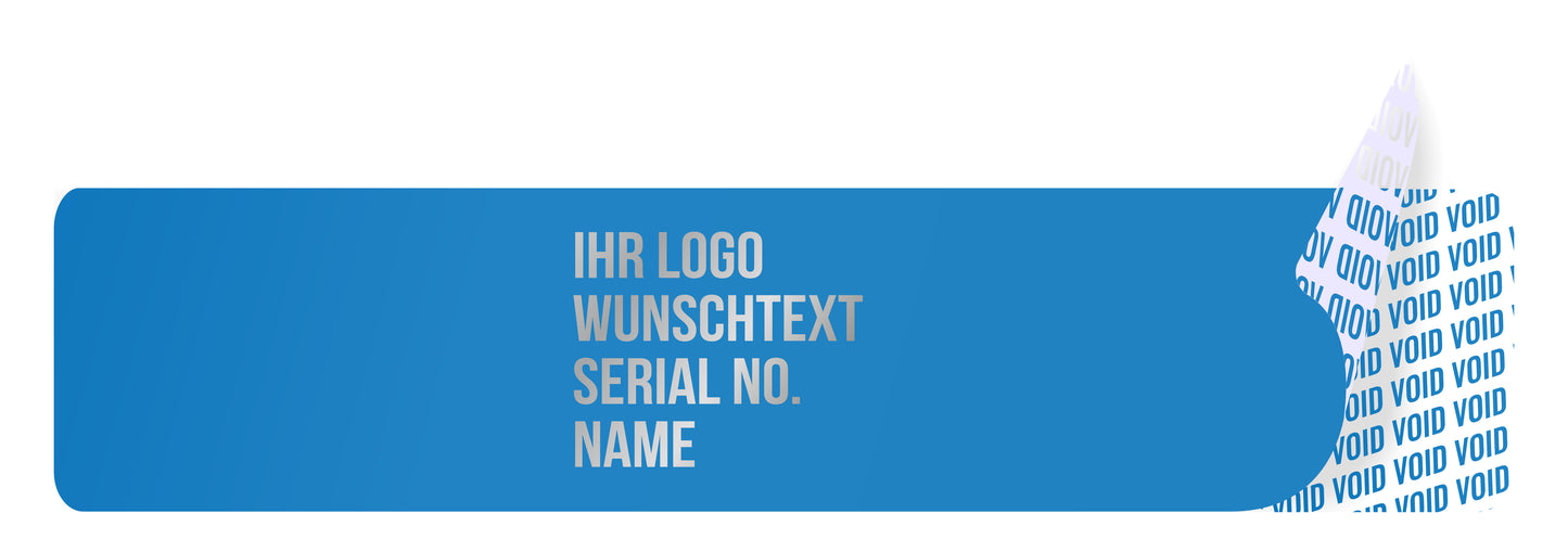 100 Void-Aufkleber, Garantiesiegel, Sicherheitsetikett 45x10mm bedruckt mit Ihrem Wunschtext von EtikettenStar GmbH