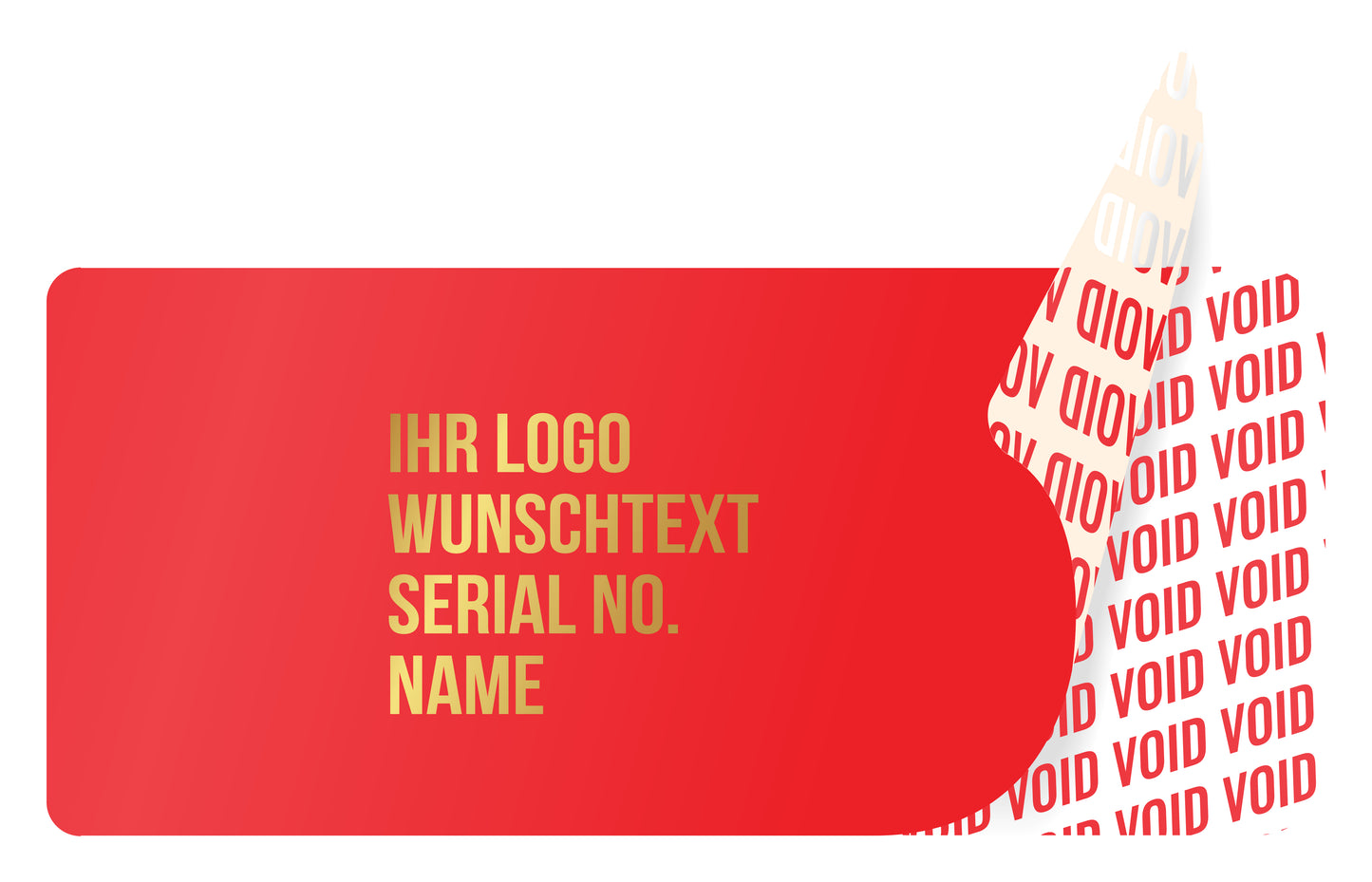 100 Void-Aufkleber, Garantiesiegel, Sicherheitsetikett 45x20mm bedruckt mit Ihrem Wunschtext von EtikettenStar GmbH