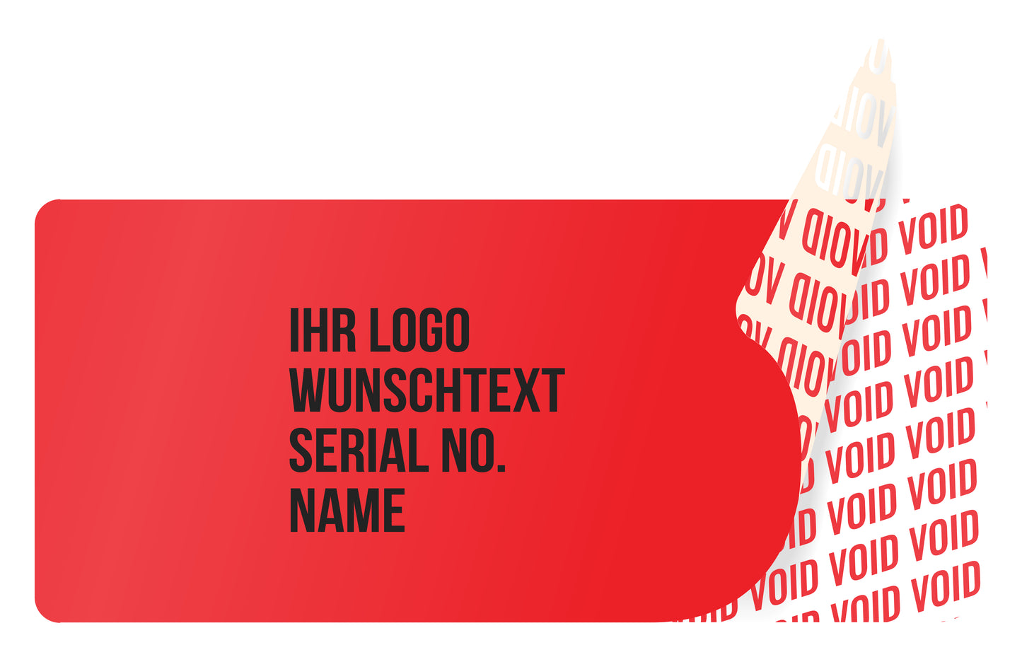 100 Void-Aufkleber, Garantiesiegel, Sicherheitsetikett 45x20mm bedruckt mit Ihrem Wunschtext von EtikettenStar GmbH