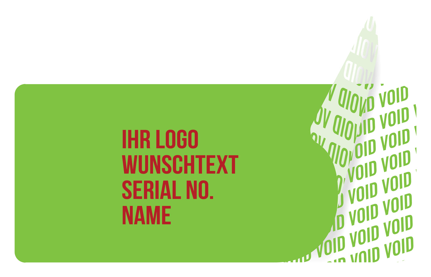 100 Void-Aufkleber, Garantiesiegel, Sicherheitsetikett 45x20mm bedruckt mit Ihrem Wunschtext von EtikettenStar GmbH