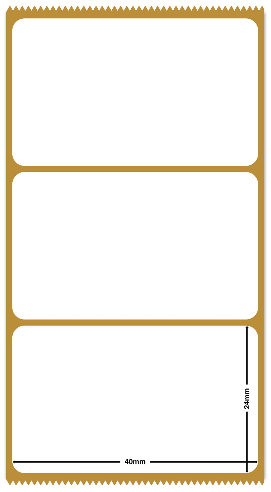 1000 Thermodirekt Etiketten Papier, 40x24mm weiß selbstklebend ES-TD40x24-0