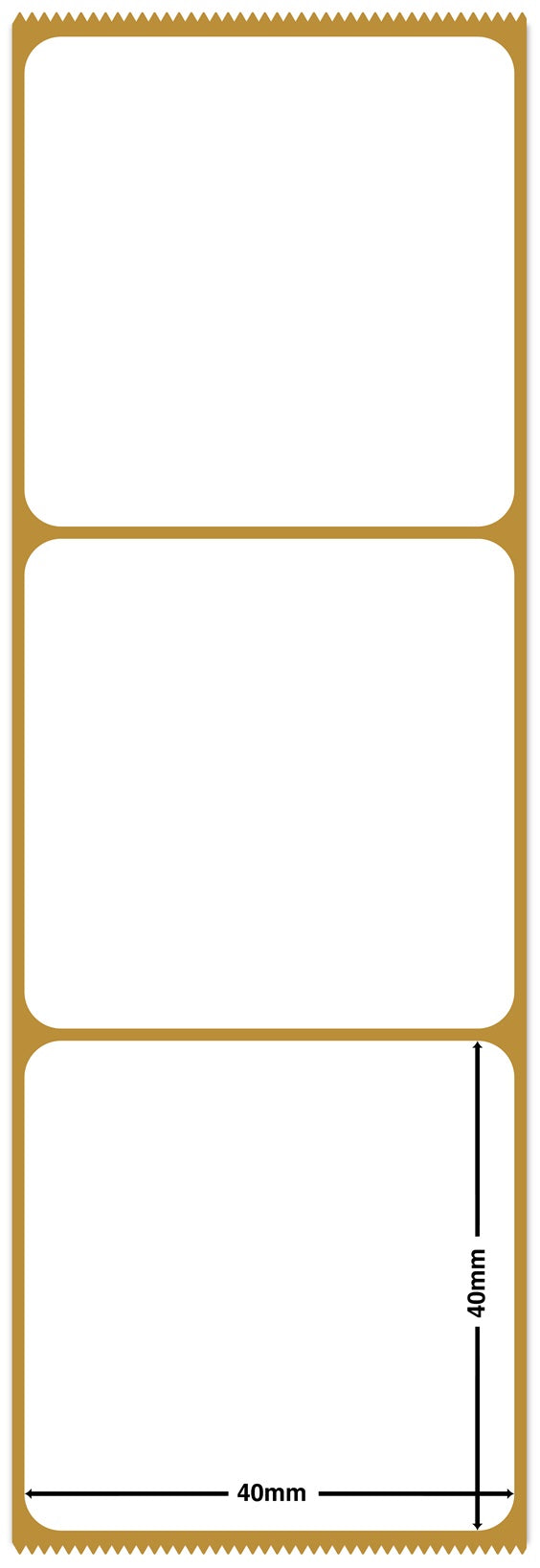 1000 Thermodirekt Etiketten Papier, 40x40mm weiß selbstklebend ES-TD40x40-0