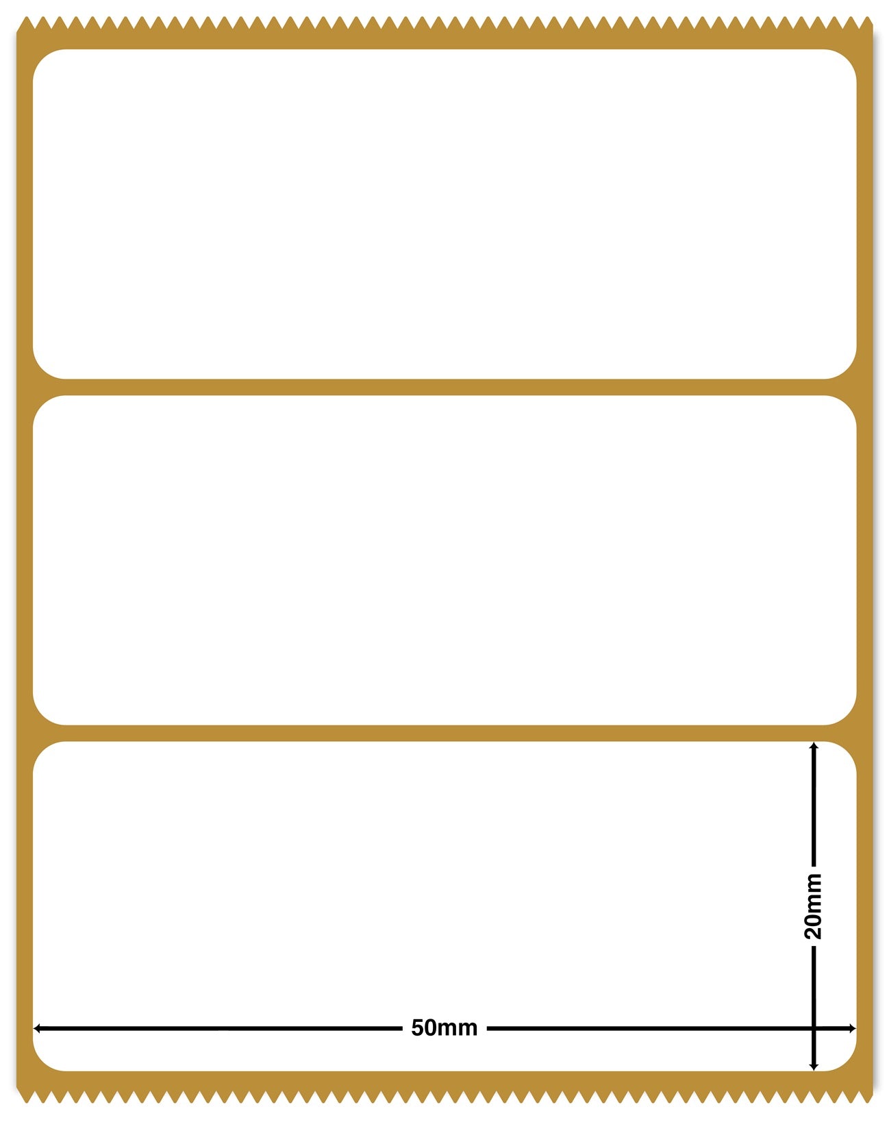 1000 Thermodirekt Etiketten Papier, 50x20mm weiß selbstklebend ES-TD50x20-0