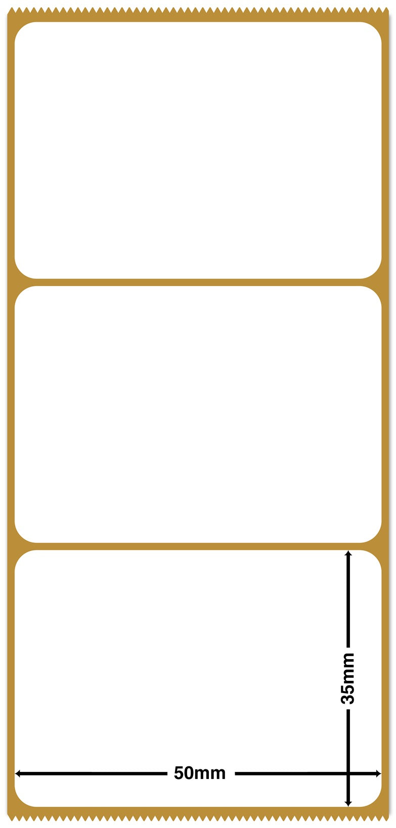 1000 Thermodirekt Etiketten Papier, 50x35mm weiß selbstklebend ES-TD50x35-0