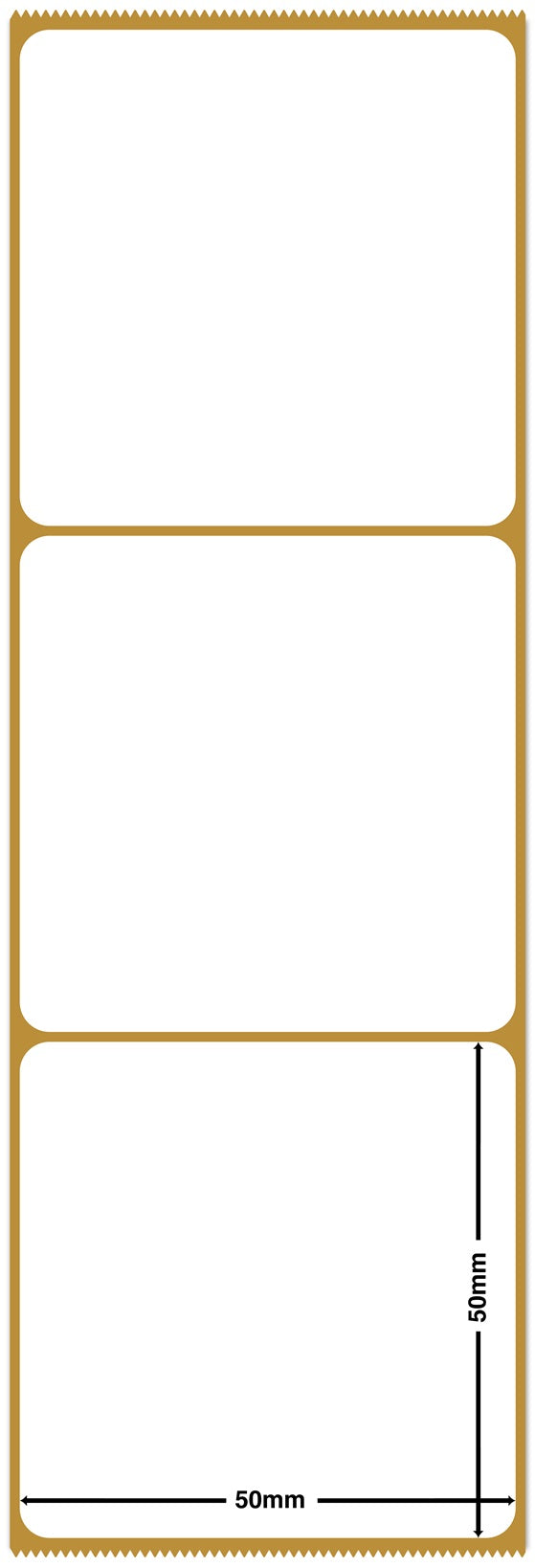 1000 Thermodirekt Etiketten Papier, 50x50mm weiß selbstklebend ES-TD50x50-0