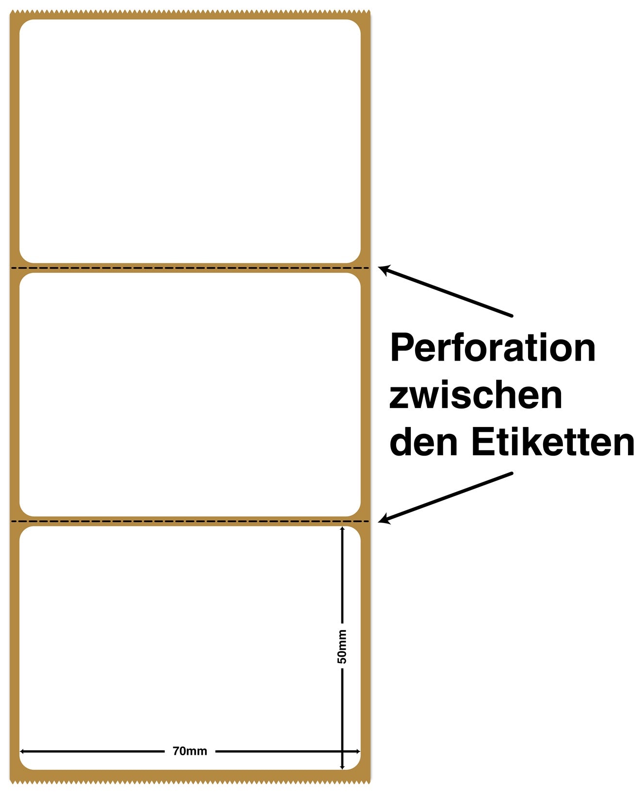 1000 Thermodirekt Etiketten Papier, 70x50mm weiß selbstklebend ES-TD70x50-0