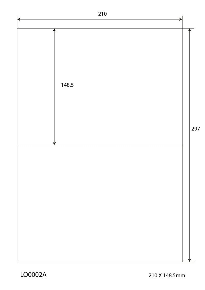 200 Universaletiketten 210x148,5mm, auf 100 Din A4 Bogen, glänzend, selbstklebend LO-0002-A-80