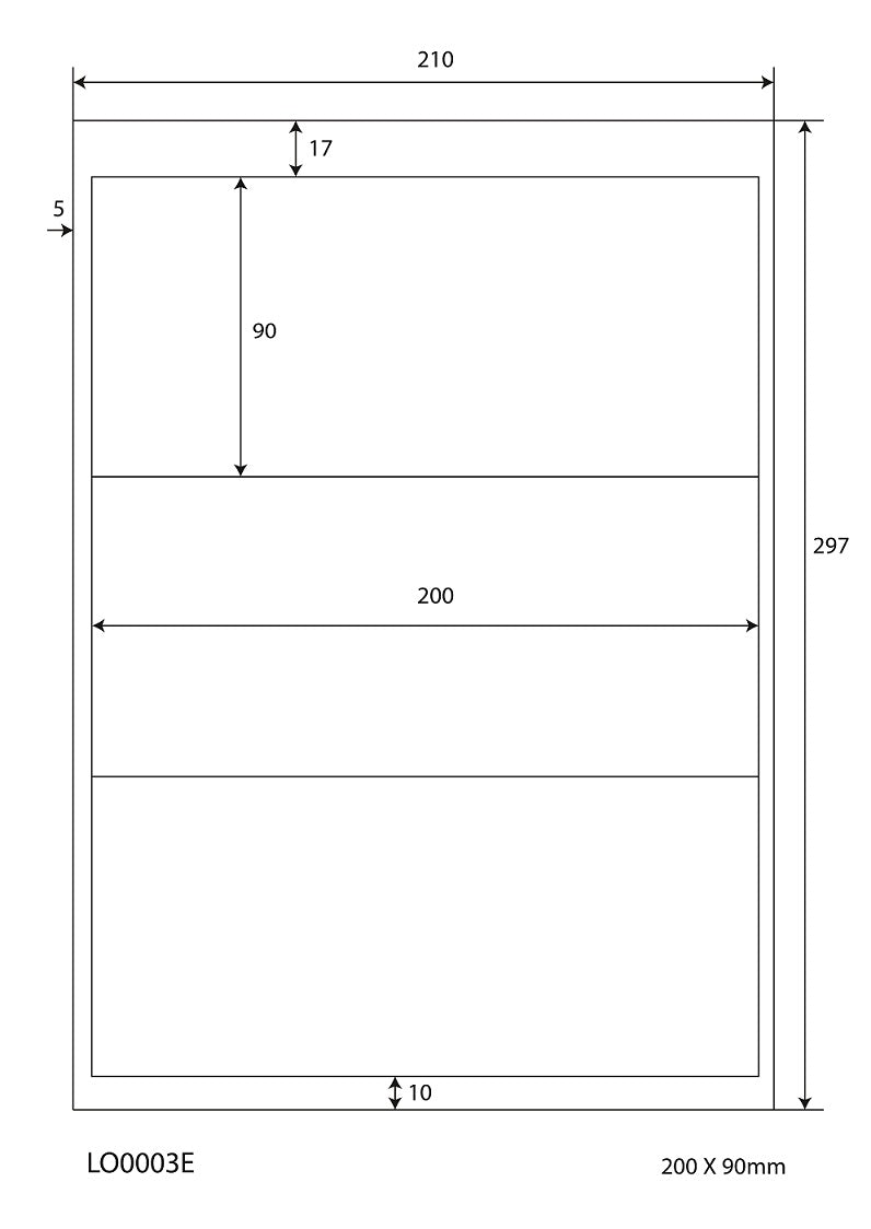 300 farbige Universaletiketten 200x90mm, auf 100 Din A4 Bogen, matt, selbstklebend LO-0003-E-70