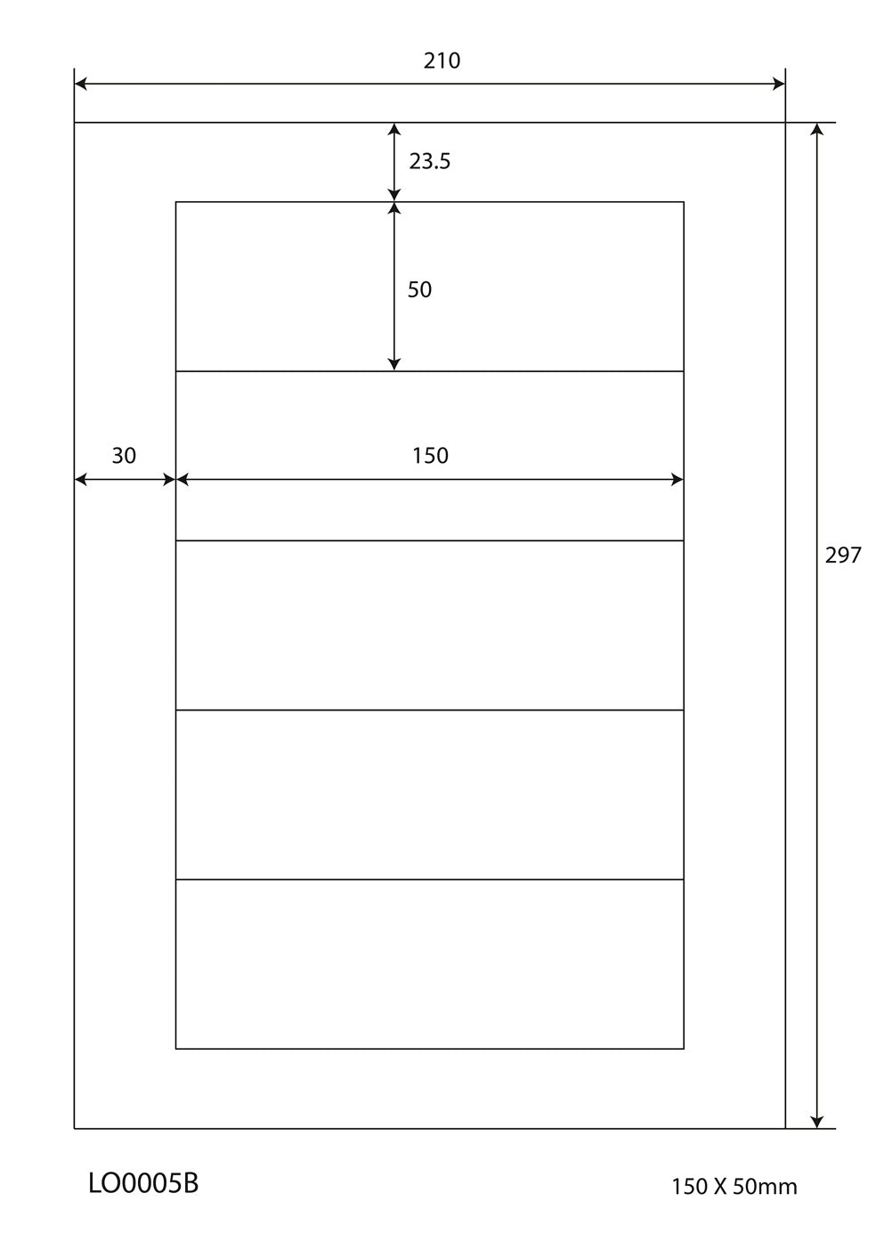 2500 Universaletiketten 150x50mm, auf 500 Din A4 Bogen, matt, selbstklebend, 70g EW5-20 von Etikettenworld