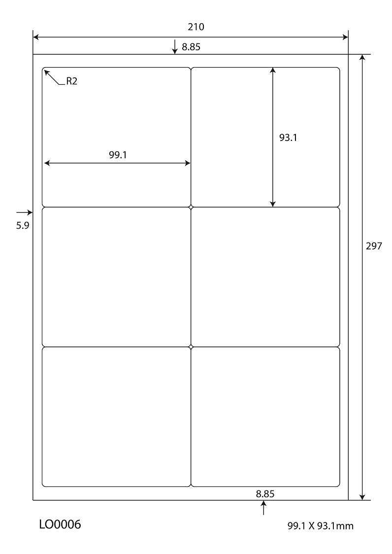 3000 Universaletiketten 99,1x93,1mm, auf 500 Din A4 Bogen, matt, selbstklebend, 70g EW6-10 von Etikettenworld