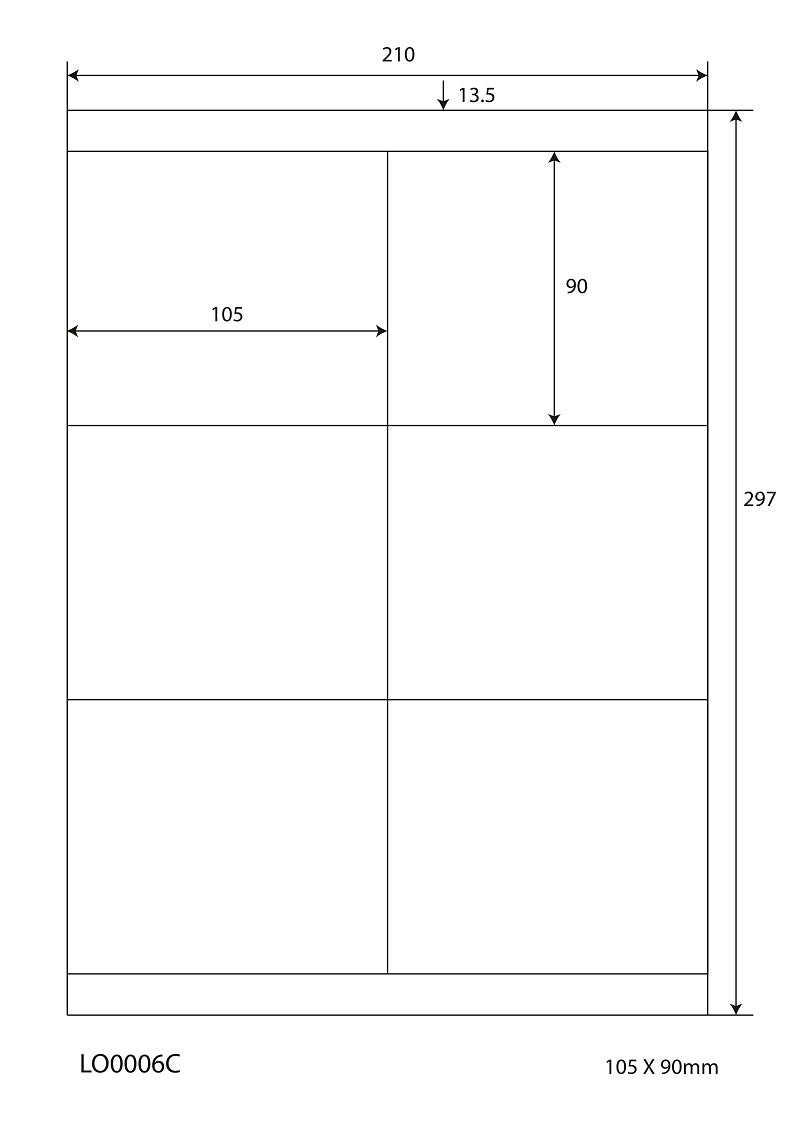 600 Universaletiketten 105x90mm, auf 100 Din A4 Bogen, glänzend, selbstklebend LO-0006-C-80