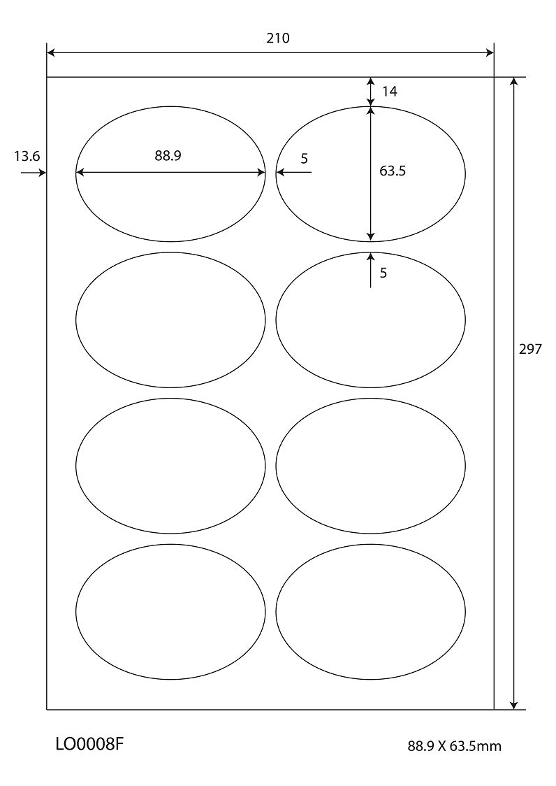 800 Universaletiketten 88,9x63,5mm, auf 100 Din A4 Bogen, matt, selbstklebend
