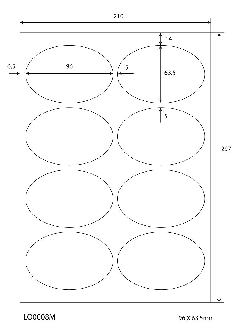 800 Universaletiketten 96x63,5mm, auf 100 Din A4 Bogen, matt, selbstklebend LO-0008-M-70