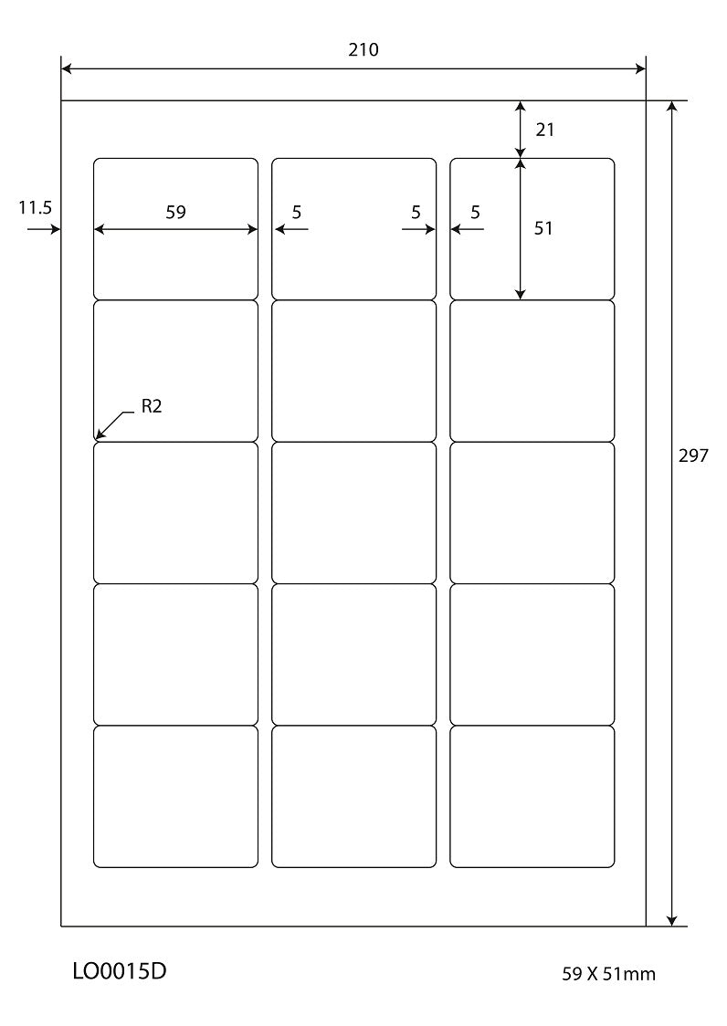 1500 Aufkleber 59x51mm bedruckt nach Ihren Wünschen matt oder glänzend ES-0015-D