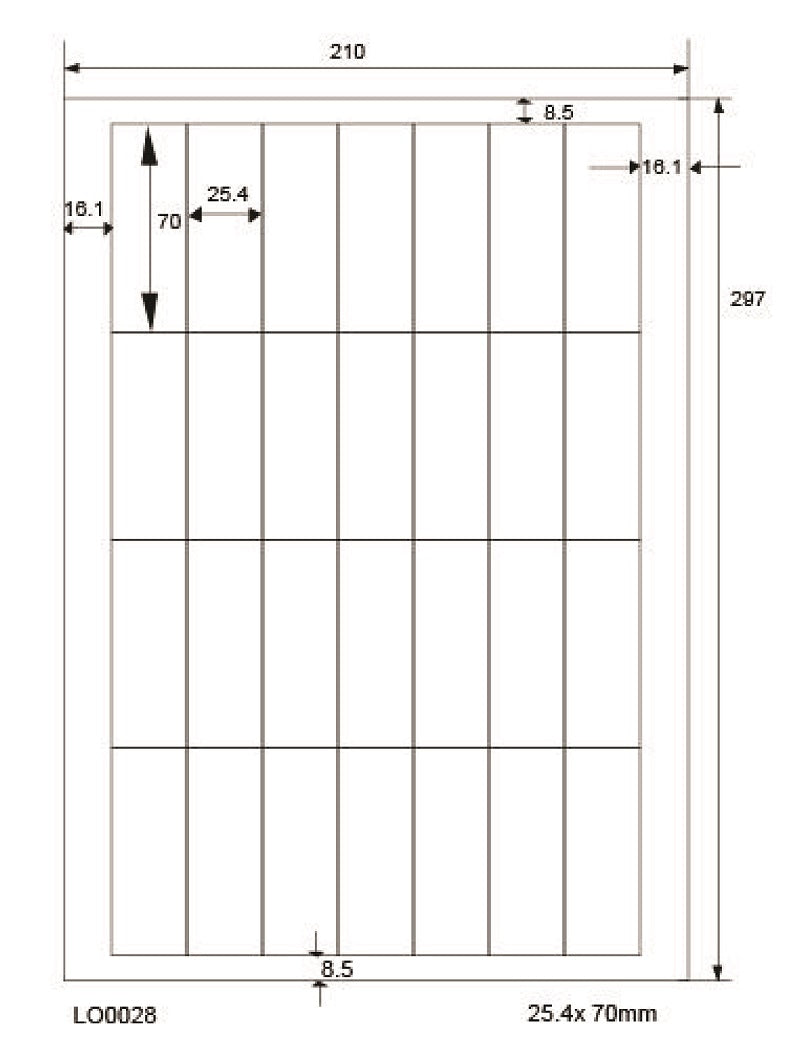 2800 Aufkleber 25,4x70mm bedruckt nach Ihren Wünschen matt oder glänzend ES-0028