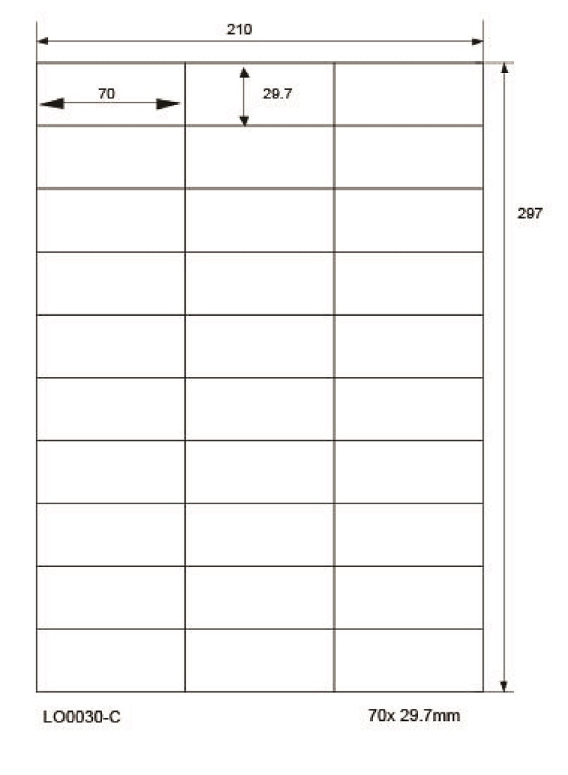 3000 Aufkleber 70x29,7mm bedruckt nach Ihren Wünschen matt oder glänzend ES-0030-C
