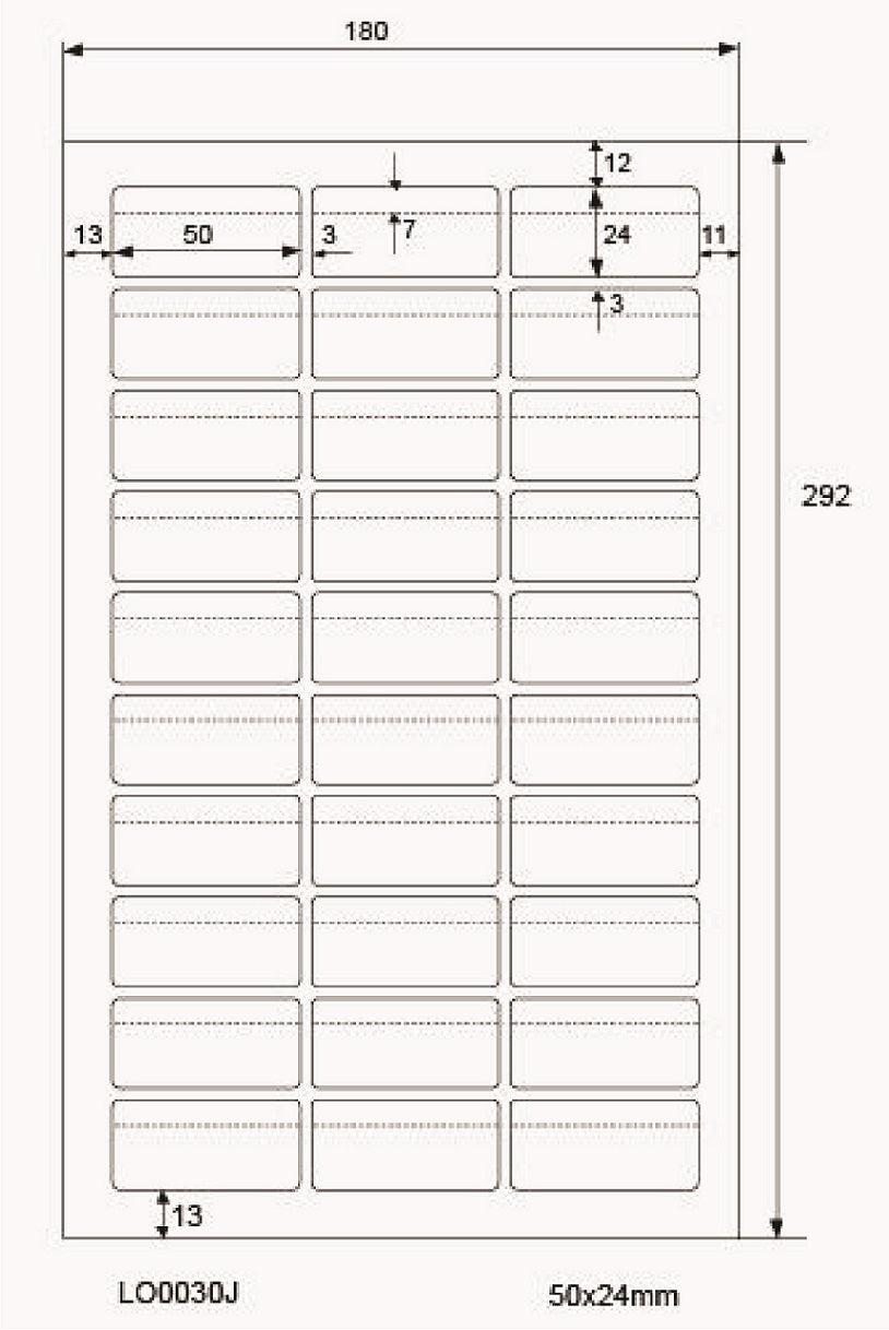 3000 Aufkleber 50x24mm bedruckt nach Ihren Wünschen matt oder glänzend ES-0030-J