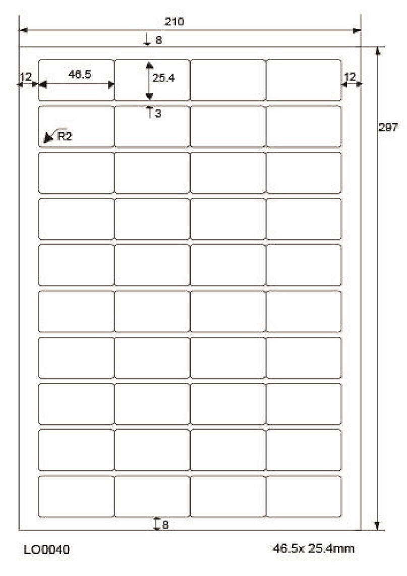 4000 Aufkleber 46,5x25,4mm bedruckt nach Ihren Wünschen matt oder glänzend ES-0040