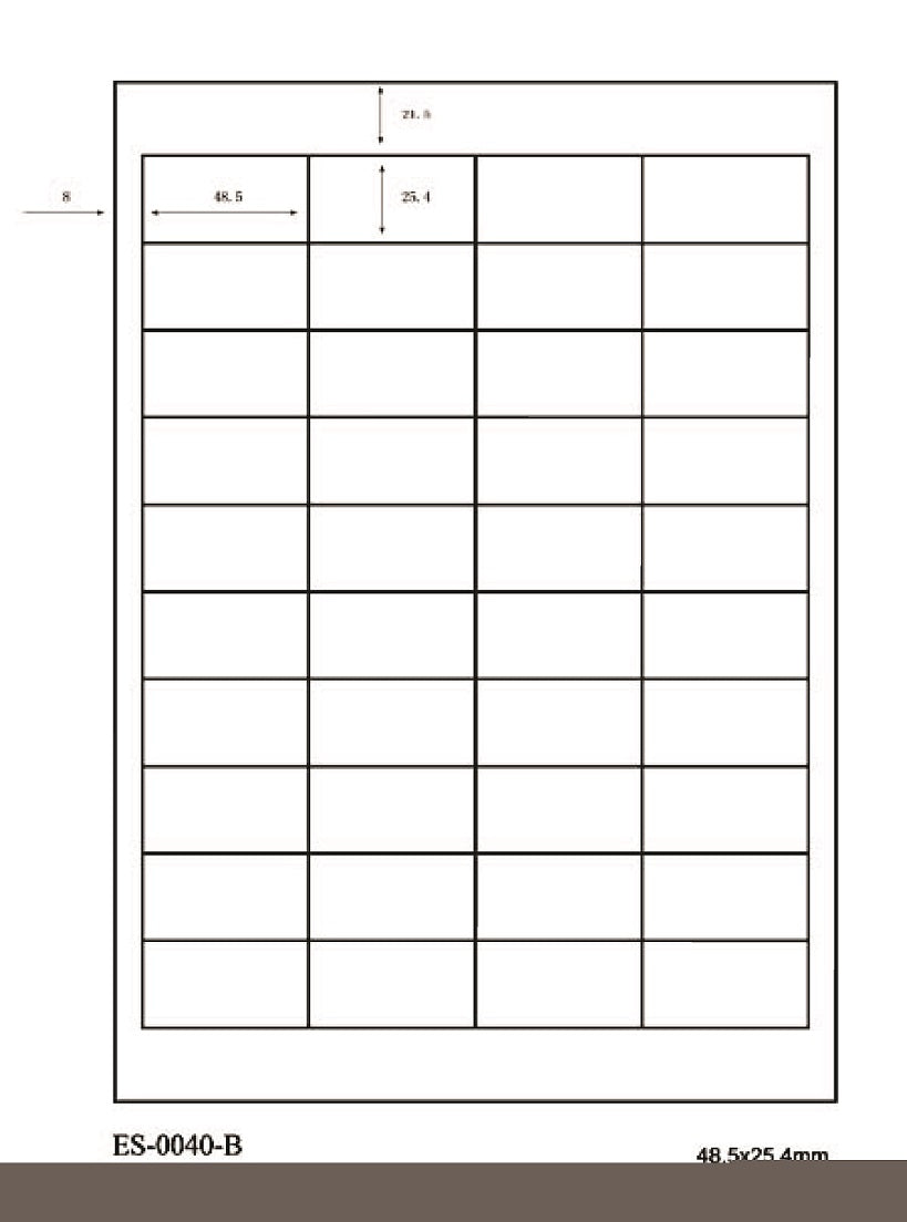 4000 Aufkleber 48,5x25,4mm bedruckt nach Ihren Wünschen matt oder glänzend ES-0040-B