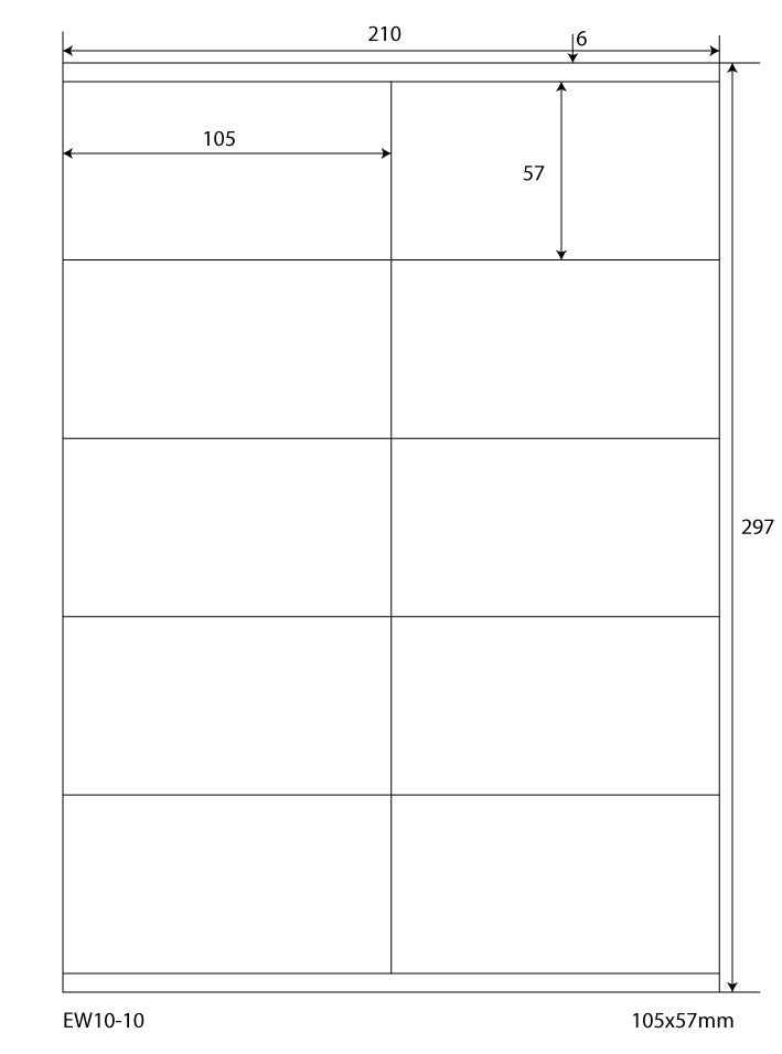 5000 Universaletiketten 105x57mm, auf 500 Din A4 Bogen, matt, selbstklebend, 70g EW10-10 von Etikettenworld