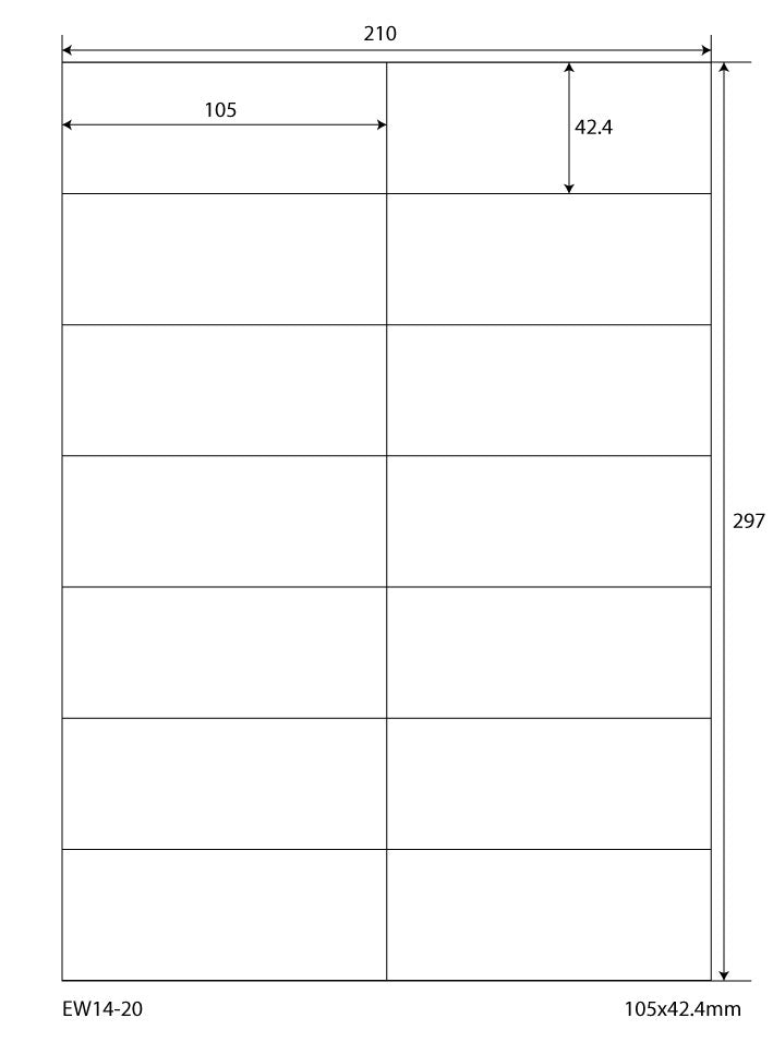 7000 Universaletiketten 105x42,4mm, auf 500 Din A4 Bogen, matt, selbstklebend, 70g EW14-20 von Etikettenworld