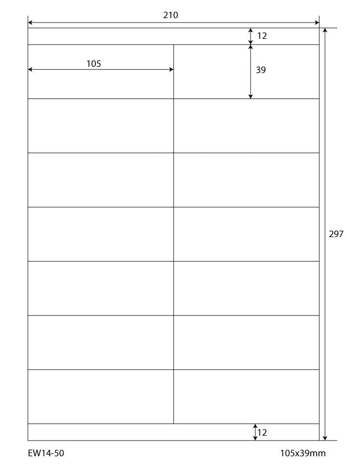7000 Universaletiketten 105x39mm, auf 500 Din A4 Bogen, matt, selbstklebend, 70g EW14-50 von Etikettenworld