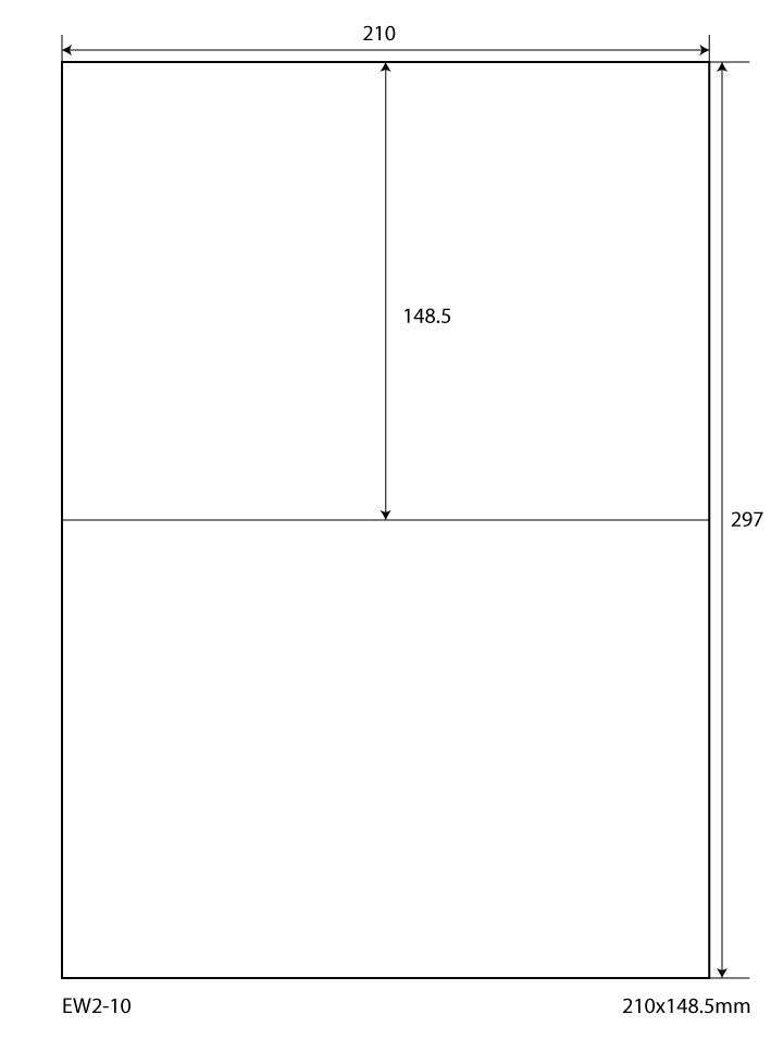 200 farbige Universaletiketten 210x148,5mm, auf 100 Din A4 Bogen, matt, selbstklebend EW2-10