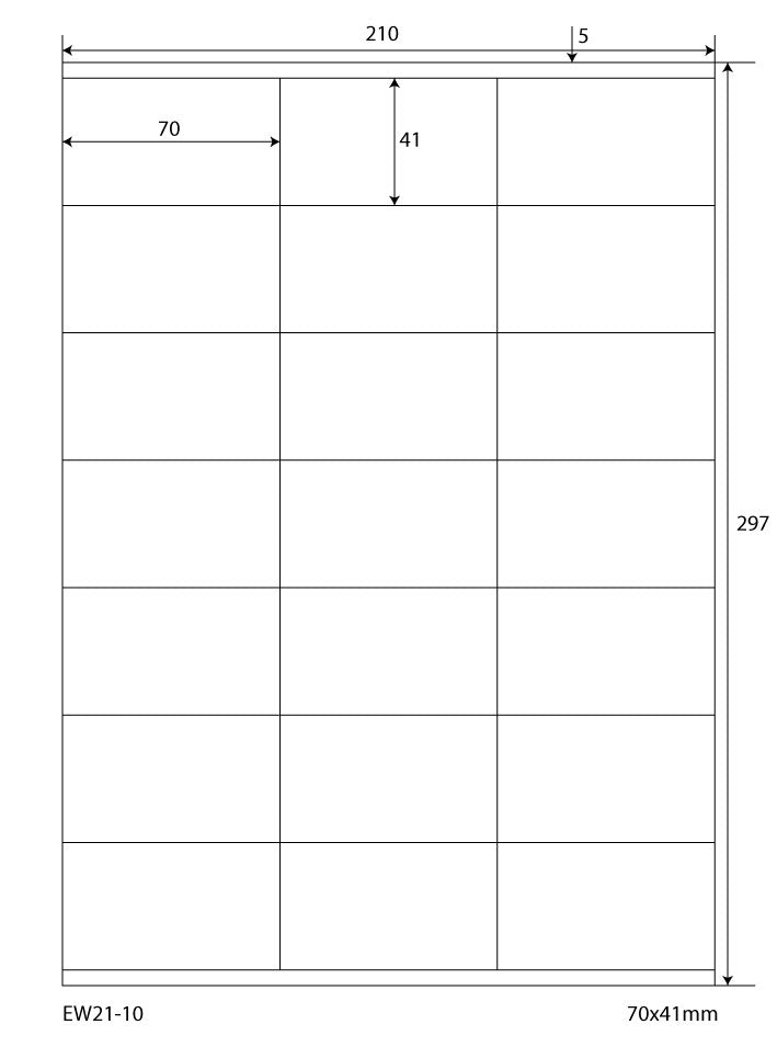 10500 Universaletiketten 70x41mm, auf 500 Din A4 Bogen, matt, selbstklebend, 70g EW21-10 von Etikettenworld