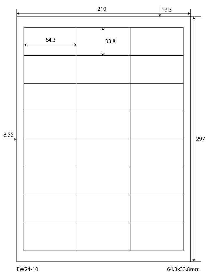 12000 Universaletiketten 64,3x33,8mm, auf 500 Din A4 Bogen, matt, selbstklebend, 70g EW24-10 von Etikettenworld