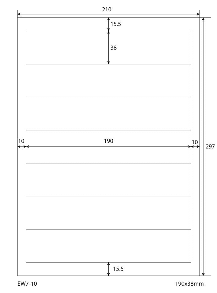 3500 Universaletiketten 190x38mm, auf 500 Din A4 Bogen, matt, selbstklebend, 70g EW7-10 von Etikettenworld