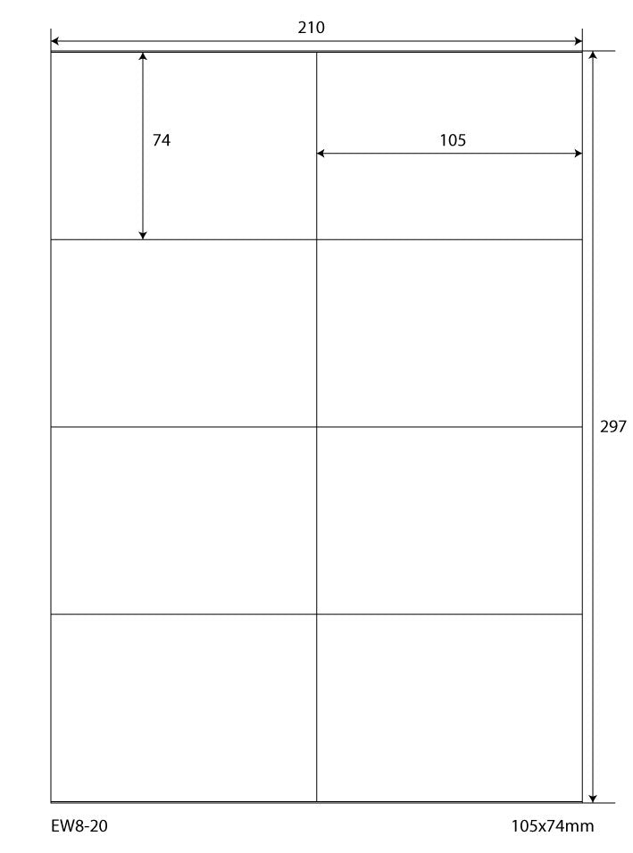 4000 Universaletiketten 105x74mm, auf 500 Din A4 Bogen, matt, selbstklebend, 70g EW8-20 von Etikettenworld