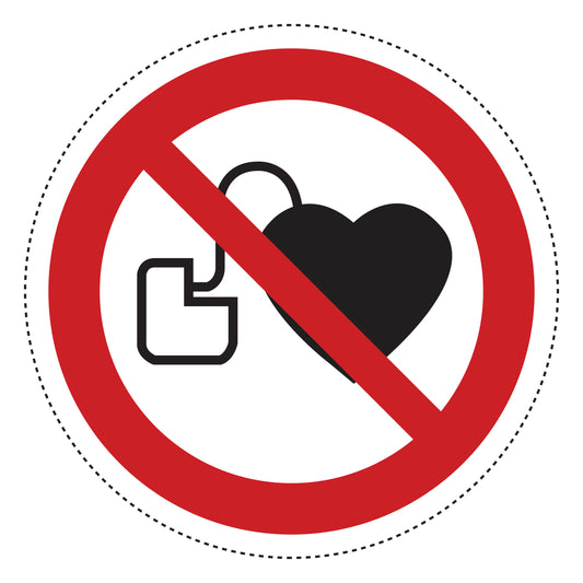 Verbotsaufkleber "Verbot für Personen mit Herzschrittmacher" aus PVC Plastik, ES-SI110