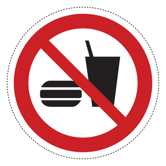 Verbotsaufkleber "Essen und Trinken verboten" aus PVC Plastik, ES-SI190