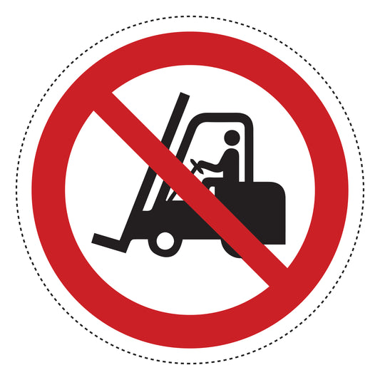 Verbotsaufkleber "Für Flurförderfahrzeuge verboten" aus PVC Plastik, ES-SI70