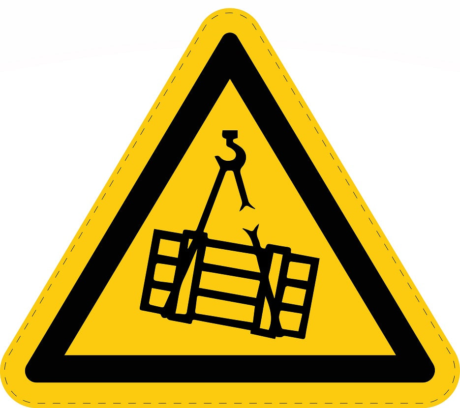 Warnaufkleber "Warnung vor schwebender Last" aus PVC Plastik, ES-SIW-006
