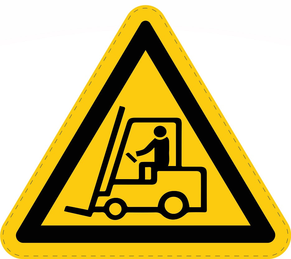 Warnaufkleber "Warnung vor flurförderfahrzeugen" aus PVC Plastik, ES-SIW-007