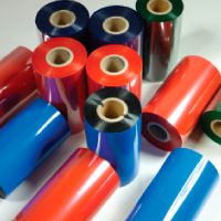 Thermotransferfolie Harz-Wachs Premium 50 bis 110 mm breit und 300m lang in den Farben schwarz, rot, blau und grün