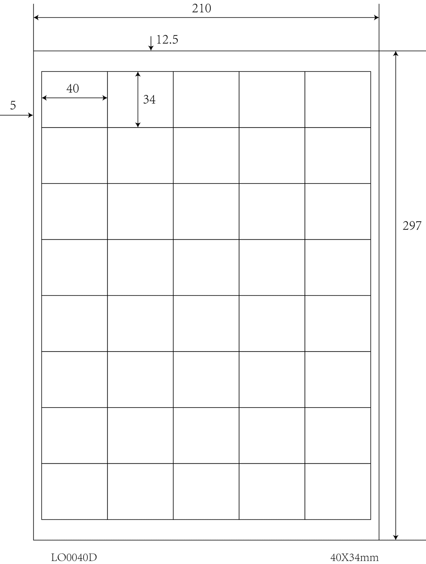 4000 Universaletiketten 40x34mm, auf 100 Din A4 Bogen, matt, selbstklebend LO-0040-D-70