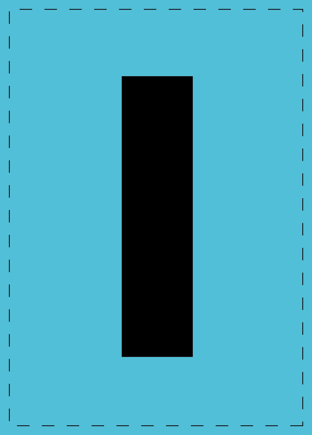 Buchstabe I Klebebuchstaben und Zahlenaufkleber schwarze Schrift BLAU Hintergrund  ES-BGPVC-I-50